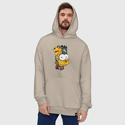 Толстовка-худи оверсайз Cyber-Bart - Simpsons family, цвет: миндальный — фото 2