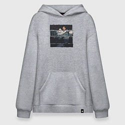 Толстовка-худи оверсайз Внедорожник и медведь, цвет: меланж