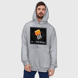 Толстовка-худи оверсайз Транзистор КТ315 - Легенда, цвет: меланж — фото 2