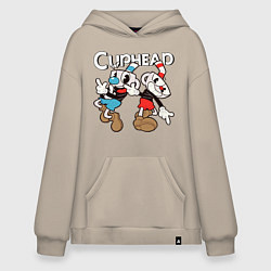 Толстовка-худи оверсайз Cuphead - Mugman, цвет: миндальный