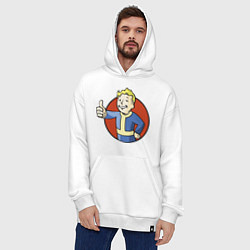 Толстовка-худи оверсайз Vault boy like, цвет: белый — фото 2
