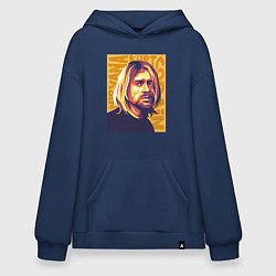Толстовка-худи оверсайз Nirvana - Cobain, цвет: тёмно-синий
