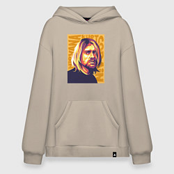 Толстовка-худи оверсайз Nirvana - Cobain, цвет: миндальный