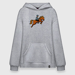 Толстовка-худи оверсайз Наездник на лошади, цвет: меланж