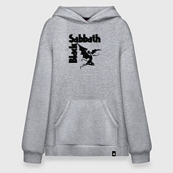 Толстовка-худи оверсайз Блэк Саббат метал, цвет: меланж