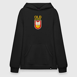 Толстовка-худи оверсайз Old School emblem, цвет: черный