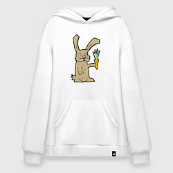 Толстовка-худи оверсайз Rabbit & Carrot, цвет: белый