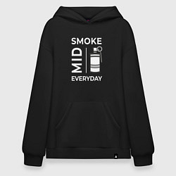 Толстовка-худи оверсайз Smoke Mid Everyday, цвет: черный