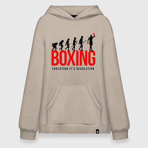 Худи оверсайз Boxing evolution / Миндальный – фото 1