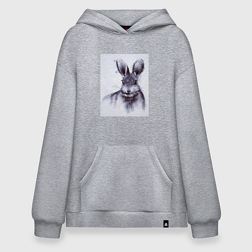 Худи оверсайз Rabbit symbol 2023 / Меланж – фото 1