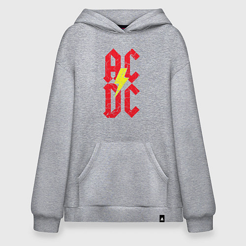 Худи оверсайз AC DC logo / Меланж – фото 1