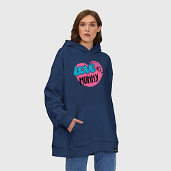 Толстовка-худи оверсайз Love You Mommy, цвет: тёмно-синий — фото 2