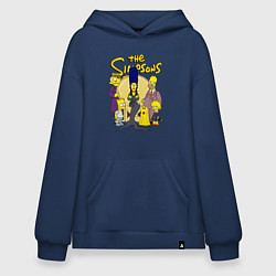 Толстовка-худи оверсайз Семейка Симпсонов - horror, цвет: тёмно-синий
