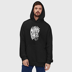 Толстовка-худи оверсайз Blink 182 white paint, цвет: черный — фото 2