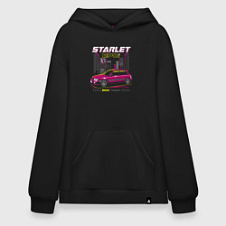 Толстовка-худи оверсайз Toyota Starlet ep81, цвет: черный