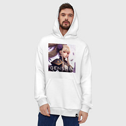 Толстовка-худи оверсайз Genshin Impact art, цвет: белый — фото 2