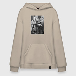 Толстовка-худи оверсайз Girls from Kage no Jitsuryokusha ni Naritakute - В, цвет: миндальный