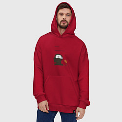 Толстовка-худи оверсайз Being a psychotherapist, цвет: красный — фото 2