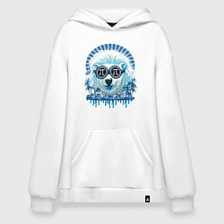 Толстовка-худи оверсайз Blue bear, цвет: белый