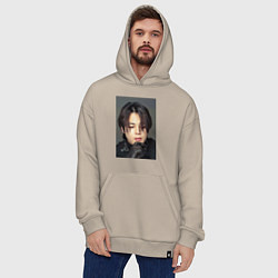 Толстовка-худи оверсайз Handsome Jimin, цвет: миндальный — фото 2