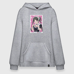 Толстовка-худи оверсайз Юмэти - Война горничных Акибы, цвет: меланж