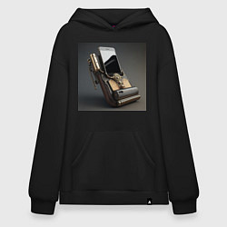 Толстовка-худи оверсайз Ретро мобила, цвет: черный