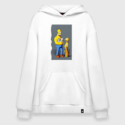 Худи оверсайз Homer Simpson and cats - нейросеть арт