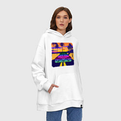 Толстовка-худи оверсайз Лоурайдер, цвет: белый — фото 2