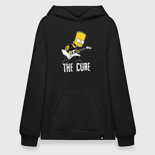 Худи оверсайз The Cure Барт Симпсон рокер / Черный – фото 1