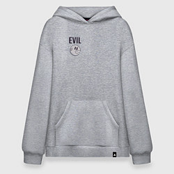 Толстовка-худи оверсайз Evil голова с зубами, цвет: меланж