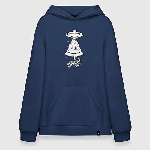 Худи оверсайз Pizza space / Тёмно-синий – фото 1