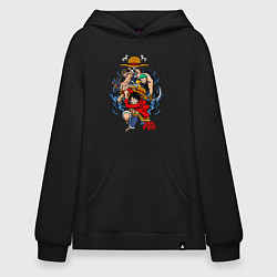 Толстовка-худи оверсайз One Piece run, цвет: черный