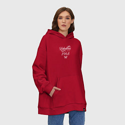 Толстовка-худи оверсайз Fabulous since 1968, цвет: красный — фото 2