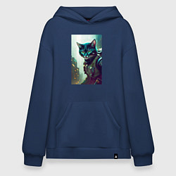 Худи оверсайз Cool kitten - cyberpunk