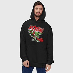Толстовка-худи оверсайз Santa t rex gifts, цвет: черный — фото 2
