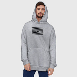 Толстовка-худи оверсайз Полосатая с короной, цвет: меланж — фото 2