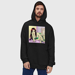 Толстовка-худи оверсайз Уютная спальня, цвет: черный — фото 2