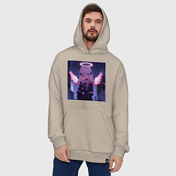 Толстовка-худи оверсайз Милая аниме девушка-ангел, цвет: миндальный — фото 2