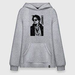 Толстовка-худи оверсайз Johnny Depp - graphics, цвет: меланж