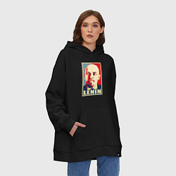 Толстовка-худи оверсайз Lenin, цвет: черный — фото 2