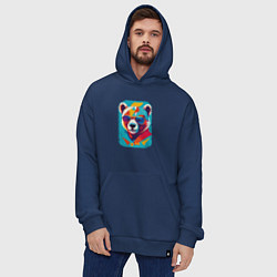 Толстовка-худи оверсайз Pop-Art Panda, цвет: тёмно-синий — фото 2