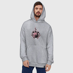 Толстовка-худи оверсайз Blackpink - logo in yang, цвет: меланж — фото 2