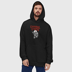 Толстовка-худи оверсайз Cannibal Corpse - скелет, цвет: черный — фото 2