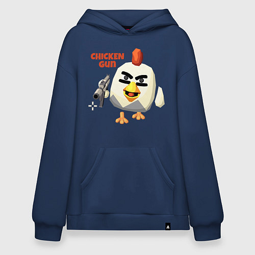 Худи оверсайз Chicken Gun злой / Тёмно-синий – фото 1
