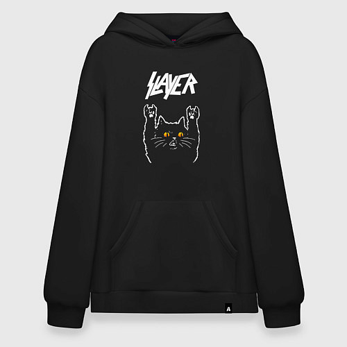 Худи оверсайз Slayer rock cat / Черный – фото 1