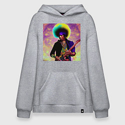 Толстовка-худи оверсайз Jimi Hendrix Rock Idol Art, цвет: меланж