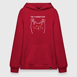 Толстовка-худи оверсайз The Cranberries rock cat, цвет: красный