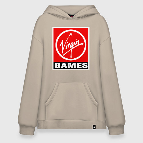 Худи оверсайз Virgin games logo / Миндальный – фото 1