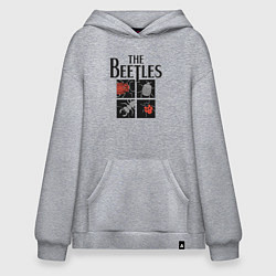 Толстовка-худи оверсайз Beetles, цвет: меланж