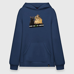 Худи оверсайз Черный и рыжий кот - Mood